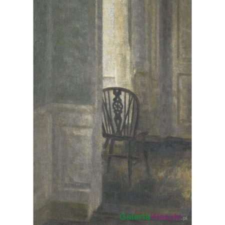 "Wnętrze z krzesłem" - Vilhelm Hammershoi
