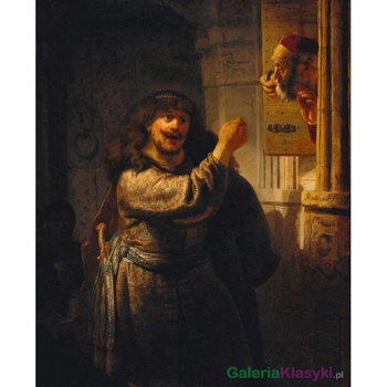 Reprodukcja obrazu: Samson grożący teściowi - Rembrant Harmenszoon van Rijn