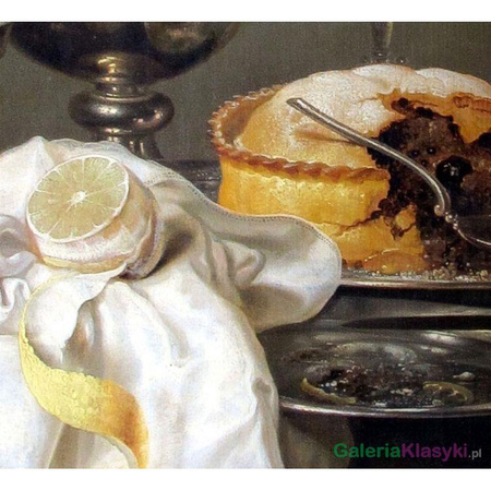 Martwa natura z ciastem i srebrnym dzbanem - Willem Heda