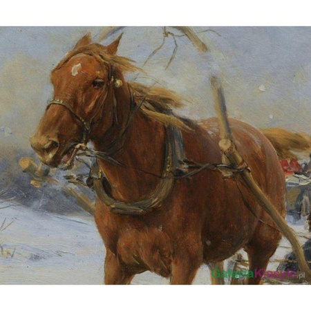 Kulig jednokonny - Alfred Kowalski-Wierusz