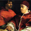 Papież Leon X z kardynałami Giulliem de'Medici i Luigim de'Rossi - Rafael