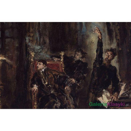 Twardowski wywołujący ducha Barbary przed Zygmuntem Augustem - Jan Matejko