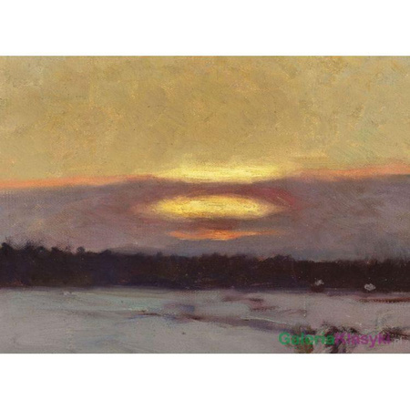 Zachód słońca zimą - Józef Chełmoński