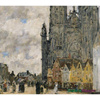 Plac przy Kościele Św. Vulfran w Abbeville - Louis-Eugène Boudin