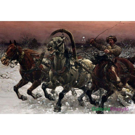 Trojka ścigana przez wilki - Alfred Kowalski-Wierusz