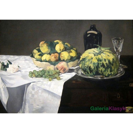 "Martwa natura z melonem i brzoskwiniami" - Edouard Manet