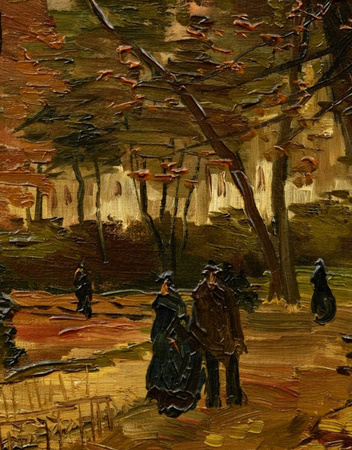 Ludzie spacerujący po paryskim parku - Vincent van Gogh