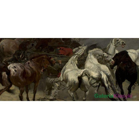 Targ na konie w Bałcie - Józef Chełmoński