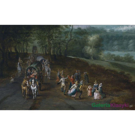 Widok na rzekę z klasztorem w tle - Jan Brueghel Młodszy