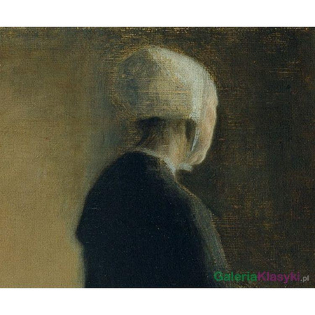 Reprodukcja obrazu: Stara kobieta stojąca przy oknie - Vilhelm Hammershoi