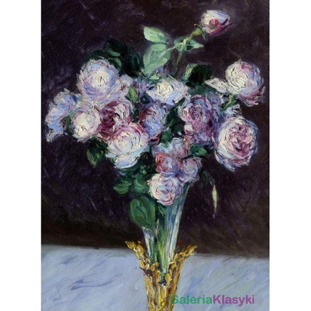 "Bukiet róż w kryształowym wazonie" - Gustave Caillebotte