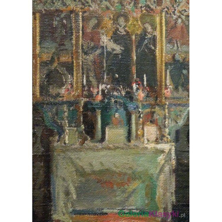Reprodukcja obrazu: "Wnętrze kościoła w Dębnie"- Leon Wyczółkowski