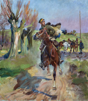 Z pilnym meldunkiem - Wojciech Kossak