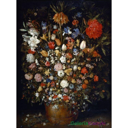 Kwiaty w drewnianej donicy - Jan Brueghel Starszy