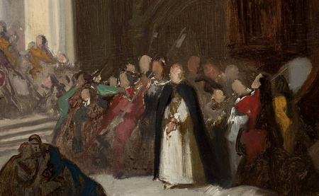 Scena w kościele, szkic do sceny historycznej - Stanisław Chlebowski