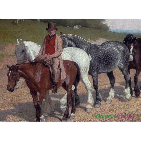 Reprodukcja obrazu "Pan młody z końmi i psem na wiejskiej drodze" - Jacques-Laurent Agasse