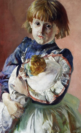 Portret Julii, córki artysty z lalką - Jacek Malczewski