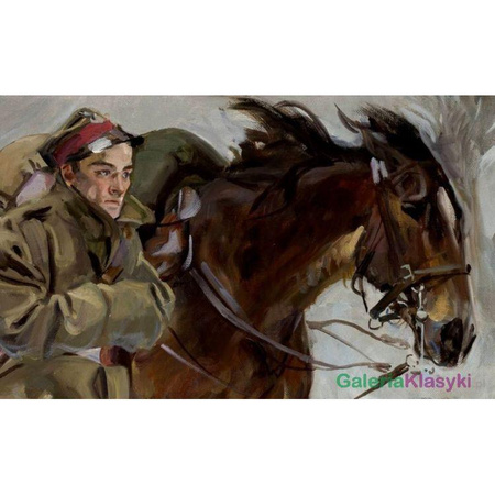 Żołnierz z koniem - Wojciech Kossak