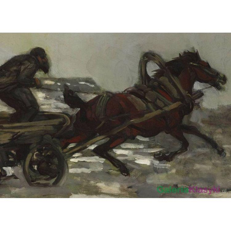 Pędzący wóz z woźnicą Żydem - Józef Chełmoński