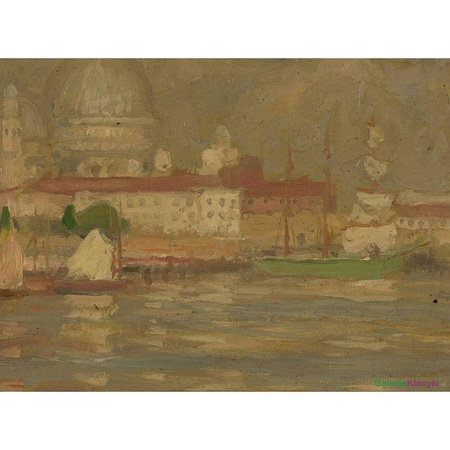 Widok miasta nad wodą - Stanisław Chlebowski