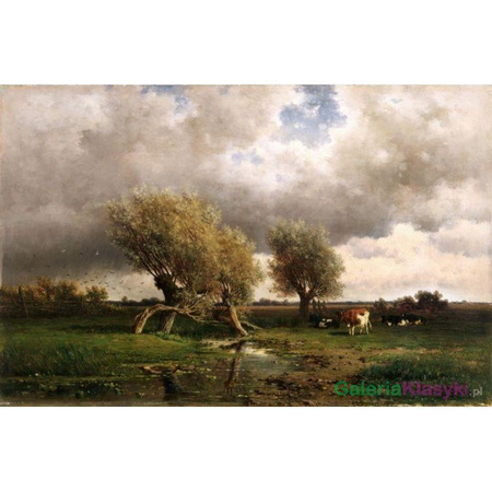 "Krowy pod drzewami" - Willem Roelofs