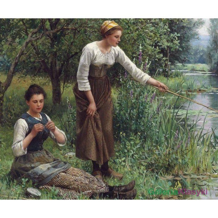 "Wędkujące dwie kobiety" - Daniel Ridgway Knight