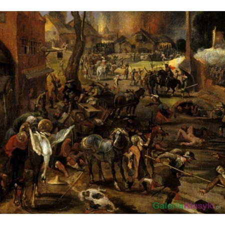 Atak Hiszpan na Flamandzką wioskę - Pieter Snayers