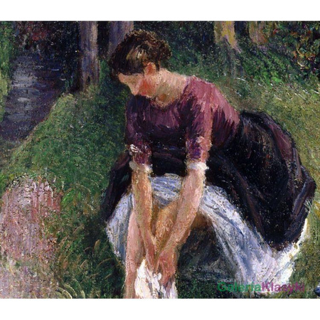 "Kobieta myjąca nogi w potoku" - Camille Pissarro