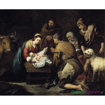 Reprodukcja obrazu Pokłon pasterzy - Bartolome Esteban Murillo
