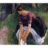 "Kobieta myjąca nogi w potoku" - Camille Pissarro