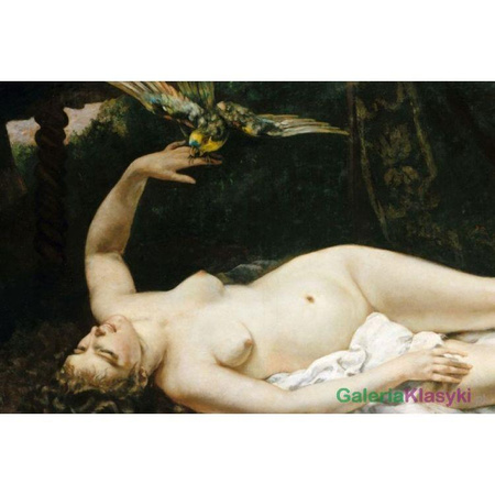 "Kobieta z papugą" - Gustave Courbet