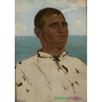 Mężczyzna na tle morza - Sudańczyk - Józef Chełmoński