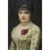 "Portret kobiety z różą"- Leon Wyczółkowski