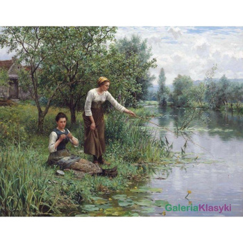 "Wędkujące dwie kobiety" - Daniel Ridgway Knight