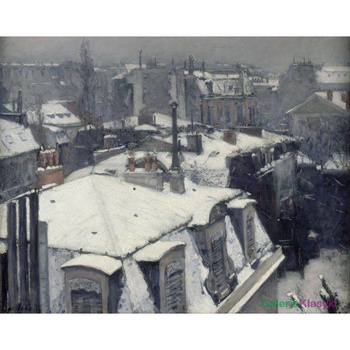 Dachy w śniegu - Gustave Caillebotte