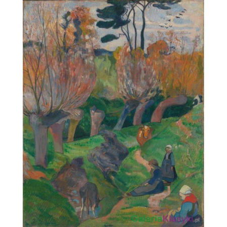 "Bretania, krajobraz z krowami" - Paul Gauguin