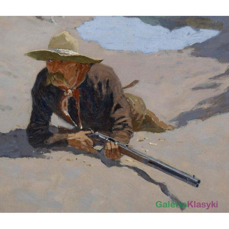 Reprodukcja obrazu: Bitwa o Waterhole - Frederic Remington