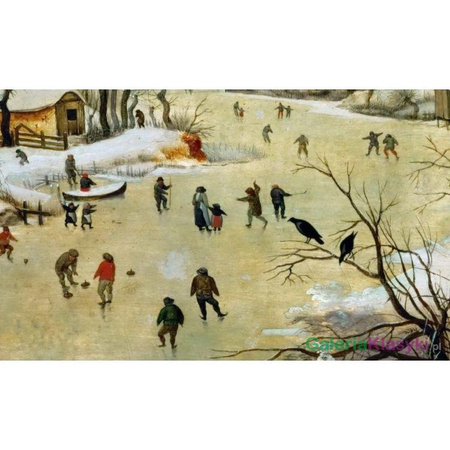 Zimowy pejzaż z łyżwiarzami i pułapką na ptaki - Pieter Brueghel