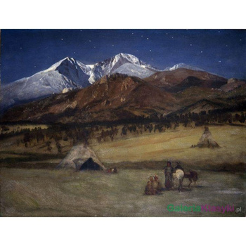 Obozowisko indian wieczorem - Albert Bierstadt