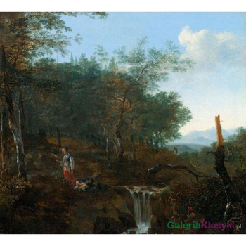 "Leśny krajobraz z wodospadem" - Adam Pynacker
