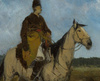 Jeździec na koniu z chartami - Jan Chełmiński