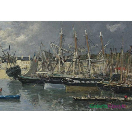 Łodzie na kotwicy w porcie, Portrieux - Eugène Boudin