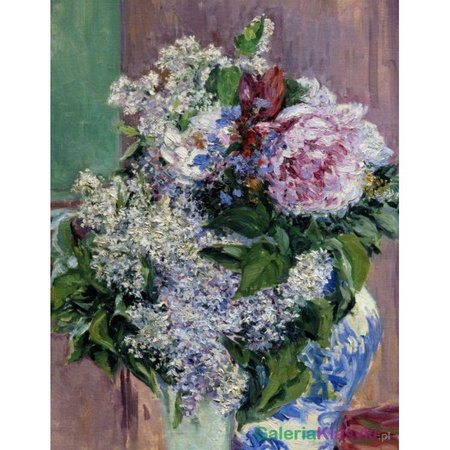"Bzy i piwonie w dwóch wazonach" - Gustave Caillebotte