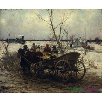 Oczekiwanie na pociąg - Alfred Kowalski-Wierusz