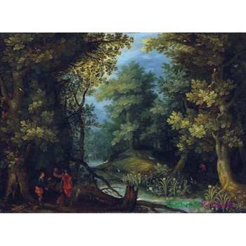 Myśliwi w lesie - Jan Brueghel Starszy