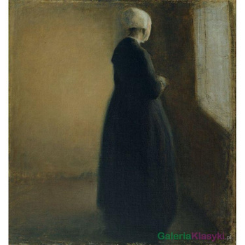 Reprodukcja obrazu: Stara kobieta stojąca przy oknie - Vilhelm Hammershoi