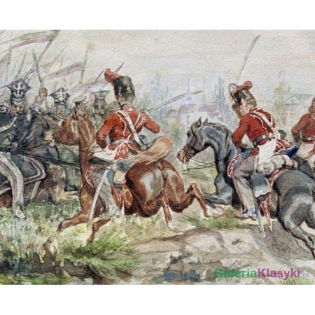 Polscy żołnierze w walce z Rosjanami - Juliusz Kossak