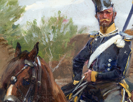 Ułan i dziewczyna - Wojciech Kossak