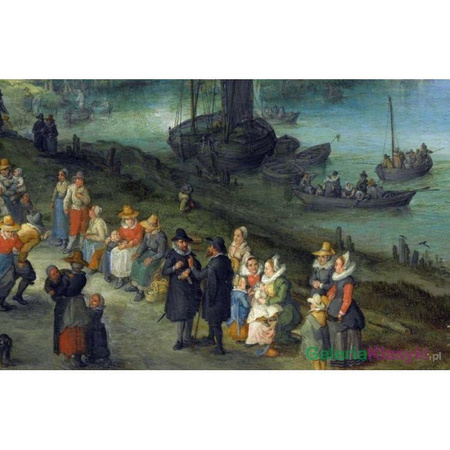 Ludzie tańczący na brzegu rzeki - Jan Brueghel Starszy
