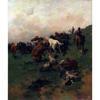 Chwytanie konia na arkan - Józef Brandt